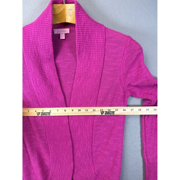 Lilly Pulitzer Cardigan Open Front Knit Sweater Jacket Fuchsia Pink Size Small - Picture 4 of 10
